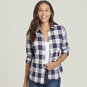 UNTUCKit Women's Button Up Long Sleeve Shirt Citra‎ in Blue and White Plaid NWT